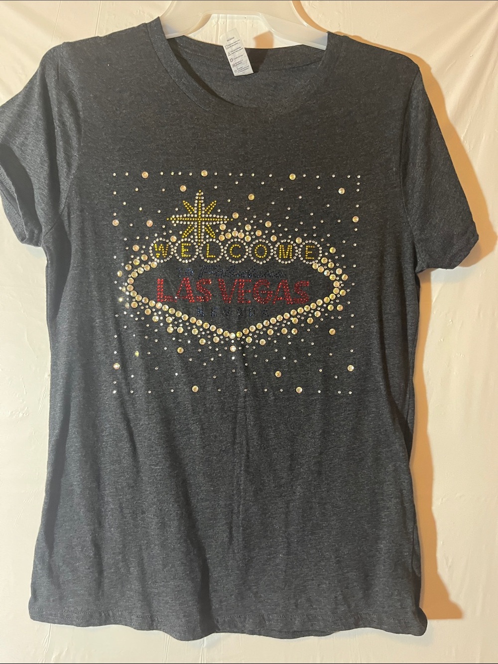Women's Charcoal Las Vegas Studded Graphic Tee